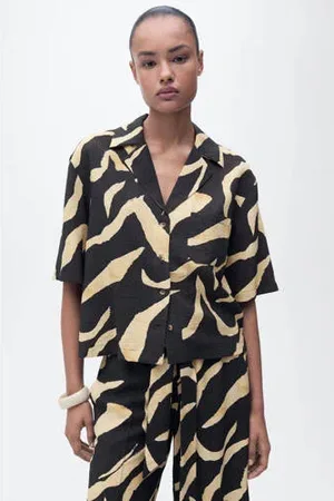 MANGO Blouse zwart