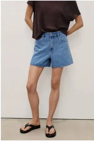 MANGO Denim straight regular waist denim short