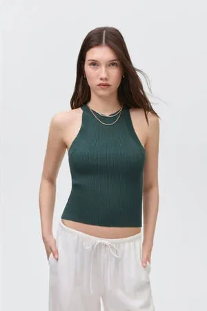MANGO Cropped top rib gebreid