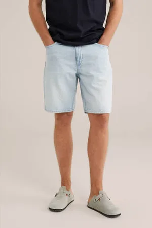 WE Fashion Denim loose denim short lichtblauw