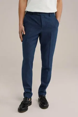 WE Fashion Slim pantalon donkerblauw