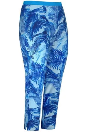 Plus Basics Travelstof straight high waist broek