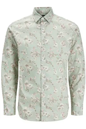 JACK & JONES PREMIUM casual overhemd lichtgroen