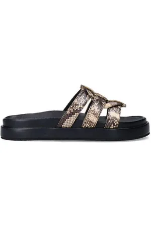 Sacha Slippers met slangenprint