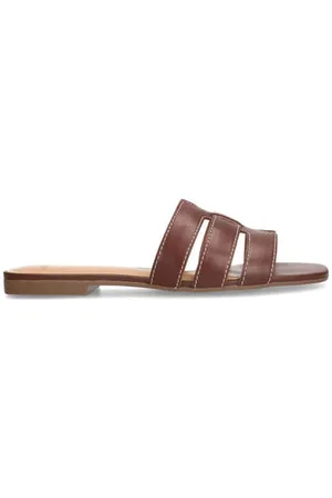 Manfield Leren slippers