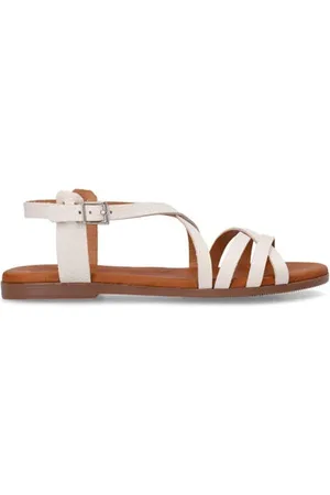 Manfield Leren sandalen