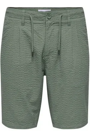 Only & Sons Regular casual short donkergroen