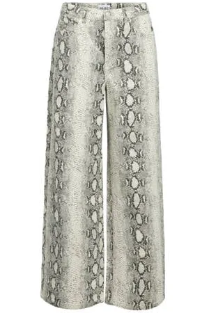 Object Wide leg jeans beige