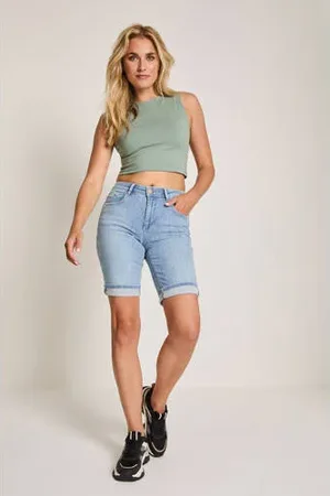 Para Mi Slim high waist denim short