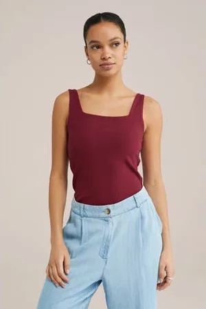 WE Fashion Singlet rib gebreid