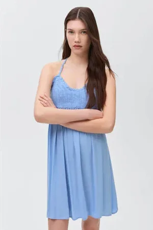 MANGO Korte jurk crochet