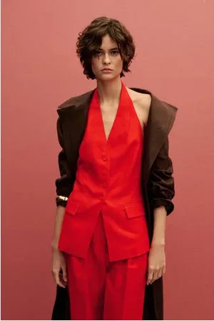 MANGO Linnen gilet
