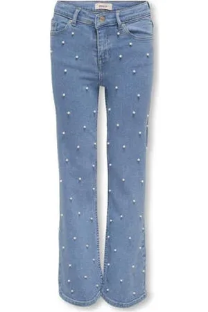 ONLY KIDS GIRL wide leg jeans met parels
