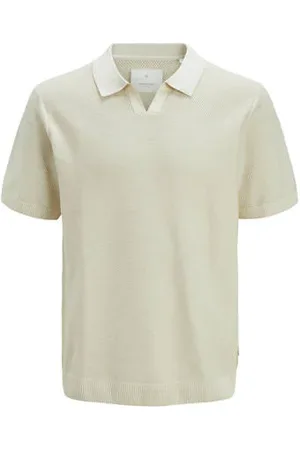 JACK & JONES PREMIUM regular polo gebreid beige