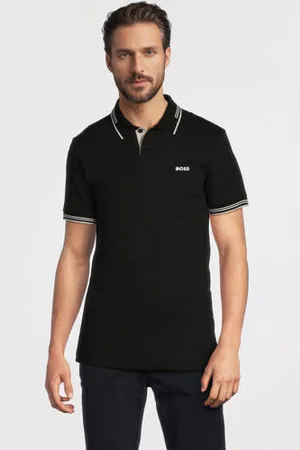 HUGO BOSS Slim polo zwart