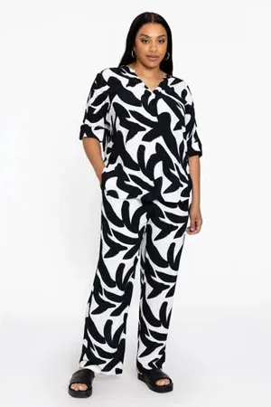 Yoek Straight regular waist casual broek zwart