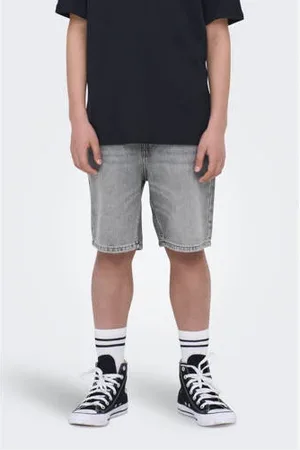 Only & Sons JUNIOR denim short grey denim