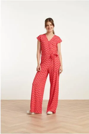 Smashed Lemon Wide leg jumpsuit rood