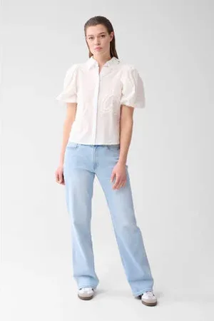 SHOEBY High waist wide leg jeans light blue denim