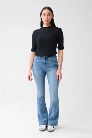 SHOEBY High waist flared jeans medium blue denim