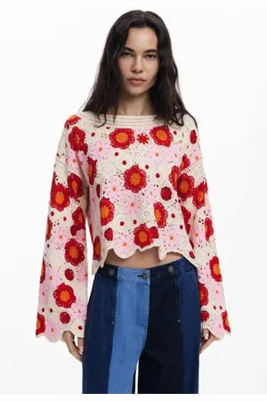 Desigual Top roze crochet