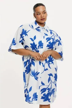Yoek Blousejurk blauw