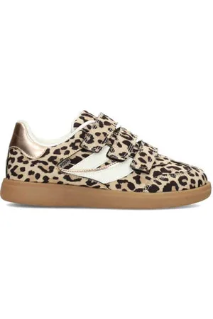 Posh By Poelman Billie sneakers met panterprint beige/zwart