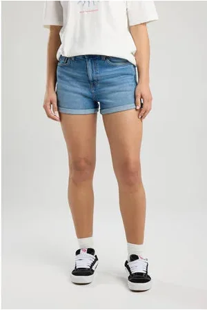 America today Denim aansluitend high waist denim short blauw