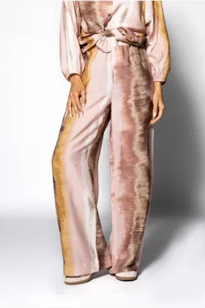 Poools Straight regular waist casual broek oudroze