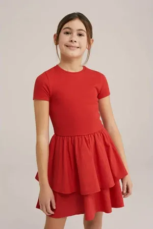 WE Fashion Korte jurk rib gebreid