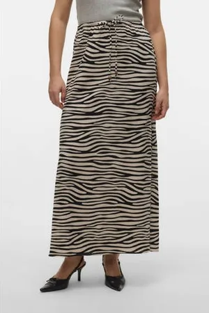 VERO MODA Midi rok zwart