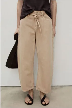 MANGO Wide leg jeans beige