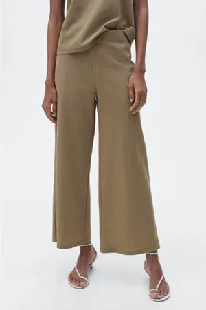 MANGO Wide leg high waist broek