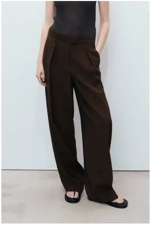MANGO Wide leg regular waist pantalon