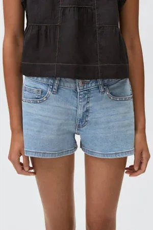 MANGO Denim denim short medium blue denim
