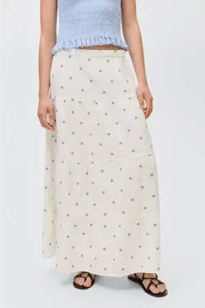 MANGO Maxi rok ecru