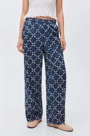 MANGO Casual broek donkerblauw