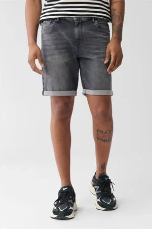 SHOEBY Denim regular denim short grijs