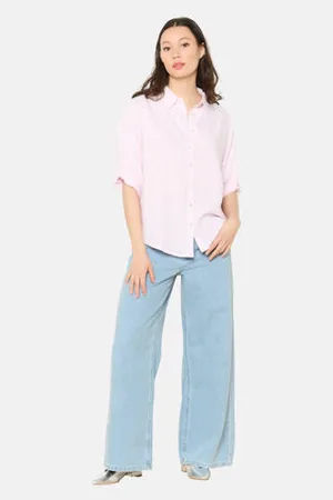 LolaLiza Linnen blouse lichtroze
