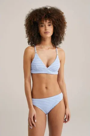 WE Fashion Voorgevormde triangel bikinitop lichtblauw