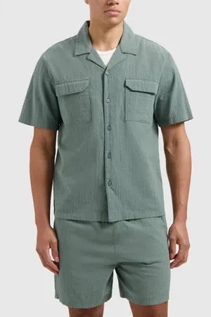Pure Path Casual overhemd groen
