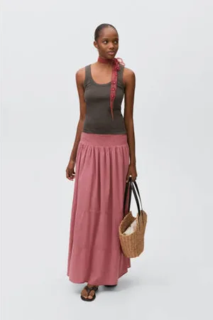 MANGO Maxi rok oudroze