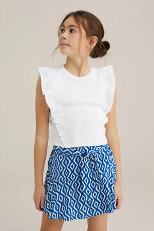 WE Fashion Mouwloze top rib gebreid