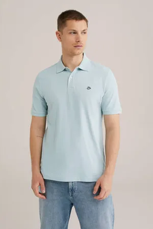 WE Fashion Slim polo lichtblauw