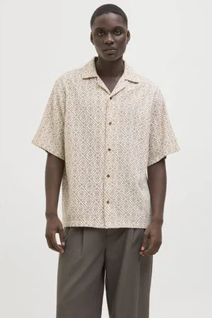 JACK & JONES PREMIUM casual overhemd beige