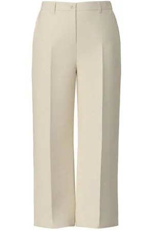 Pieces® Wide leg high waist casual broek beige