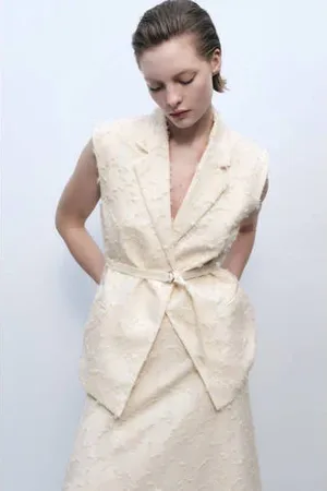 MANGO Gilet ecru