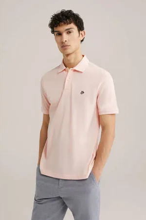 WE Fashion Slim polo zalm