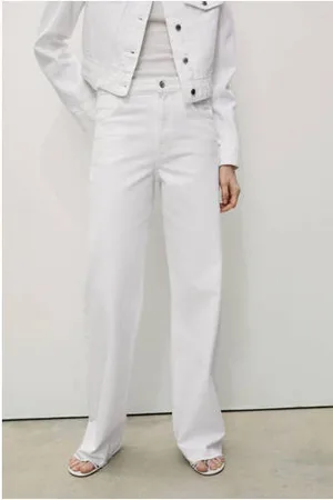 MANGO High waist wide leg jeans
