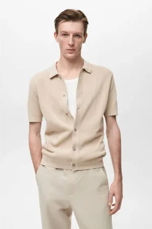 MANGO Casual overhemd beige